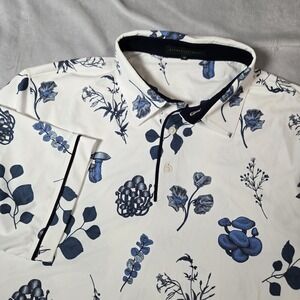 Extracurricular Polo Golf Shirt Mens Medium Botanical Blue New‎ NWT